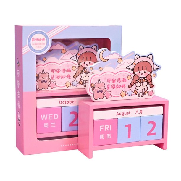 Wooden Block CalendarCute Perpetual Calendar Blocks for Desk2023