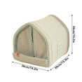 thumbnail image 3 of Tvtnvo Pet Kennel Dog House Pet House Closed Winter Warm Soft Plush Foldable Zippered Door Removable Top Easy Clean Non Slip Bottom Cozy Sleep Space for Small Dogs and Pets Green 15.4 in, 3 of 6