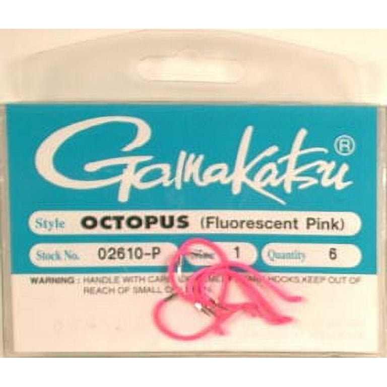 Gamakatsu Octopus Hooks, Fluorescent Pink, 6 (7-Pack)