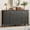 black, variant on Kojooin 54 Inch 6 Drawer Dresser, Extra Wide Wooden Storage Chest and TV Stand with Modern Metal Handles for Bedroom