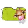 thumbnail image 2 of Lsque Funny Giraffe Blowing Bubble Car Windshield Sun Shade | Accordion Folding Style Auto Shade for Car Truck SUV Van | Blocks UV Rays Sun Visor Protector | Small, 2 of 7