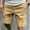 thumbnail image 4 of JIUKE Cargo Shorts for Men Drawstring Elastic Waist Outdoor Summer Beach Lightweight Knee Length Shorts with Pockets, 4 of 4