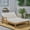 Teak/Cream, variant on Samantha Double Chaise Lounge for Yard and Patio, Acacia Wood Frame