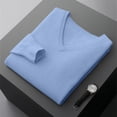 thumbnail image 6 of Men's V Neck Knit Sweater Long Sleeve Pullover Casual Lightweight Sweater, 6 of 8