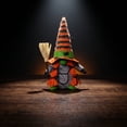 thumbnail image 4 of Halloween Faceless Gnome Doll Broom Spider Figurine, Soft Textured Multi Season Reusable Festive Accent Ornament, Holiday Decor Piece for Shelf Wall Household Interior Arrangement, 4 of 7
