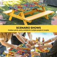 thumbnail image 6 of Boho Colorful Floral Table Cloths for 8 Foot Rectangle Tables, Spring Flower Botanical Sunflowers Plant Patio Waterproof Elastic Fitted Tablecloths, Washable Rectangular Table Cover for Camping, 6 of 8