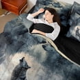 thumbnail image 4 of Feelyou Jungle Wolf Family Bedding Comforter Set 7pcs for Kids, Rustic Wildlife King Bedding Sets, Woodland Animal Reversible Bed Sheets, Ultra Soft Bedroom Decor, 4 of 8