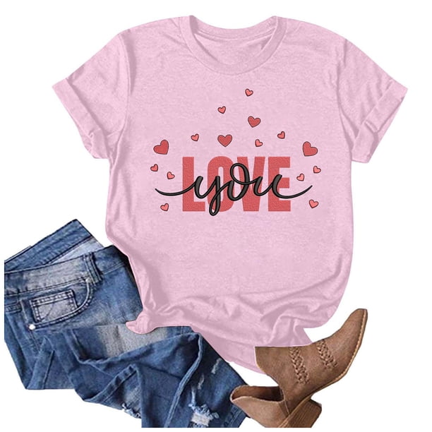Camisetas de Manga Corta para Mujeres, Camiseta de Cuello Redondo Impresa de Moda, Primavera Y Verano Casual