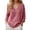 Red#9527, variant on CONZONE Womens Summer Linen T-Shirts Long Sleeve T Shirts for Women Casual Crew Neck Solid Color Lightweight Tees Soft Cozy Dailywear