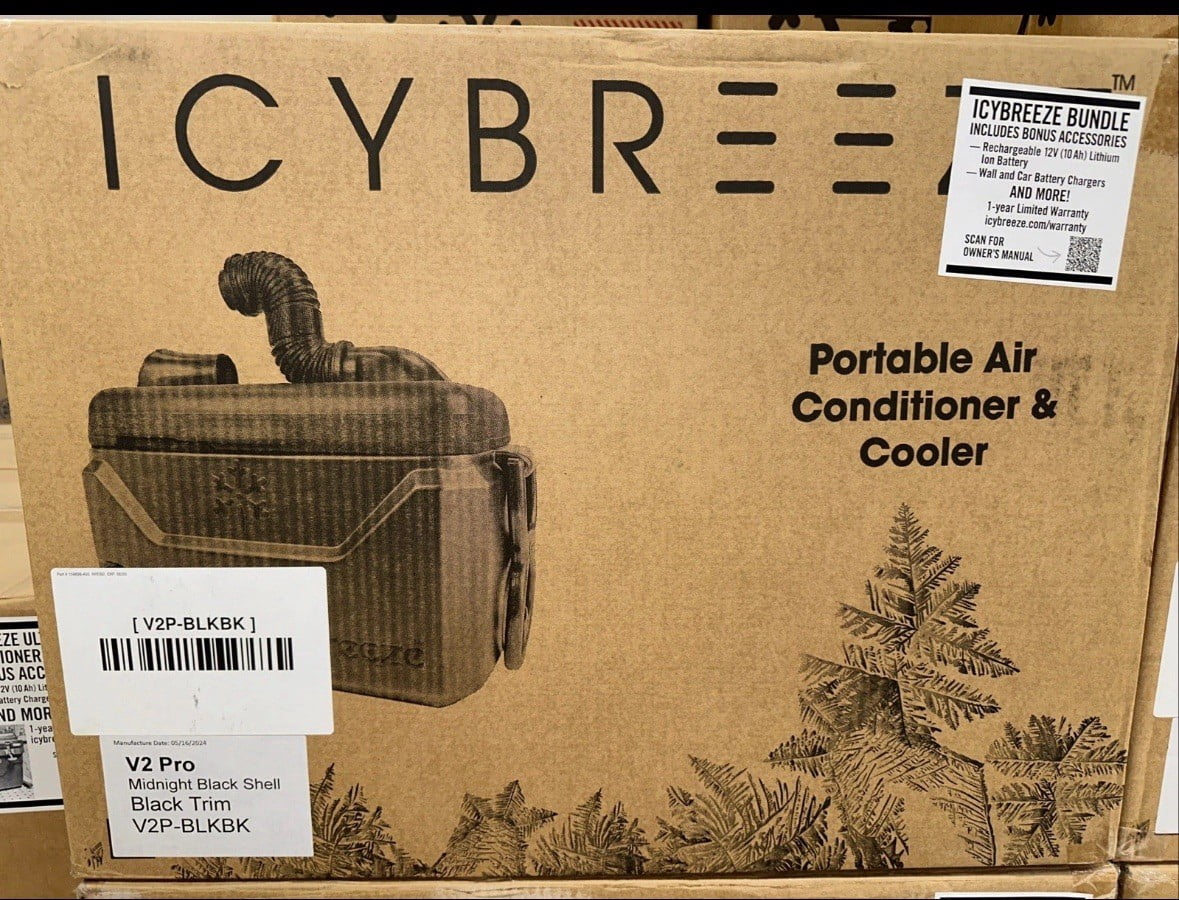 IcyBreeze Portable/Travel 12V Air Conditioner and Cooler - V2 Pro Midnight Black (Includes Bonus Accessories)