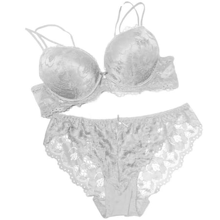 

fanshao Women Sexy Soft Lace Push Up Bra Underwear Panties Briefs Set for Club