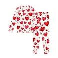 thumbnail image 5 of BLVB Girls Valentines Pajamas Set Pjs Long Sleeve Crewneck Heart Sleepwear Loungewear Sets for Kids 5-16 Years, 5 of 7