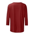 thumbnail image 5 of T Shirts For Women Womens Tops Fashionable Casual Solid Color Three Quarter Sleeve Top T Shirt, 5 of 6