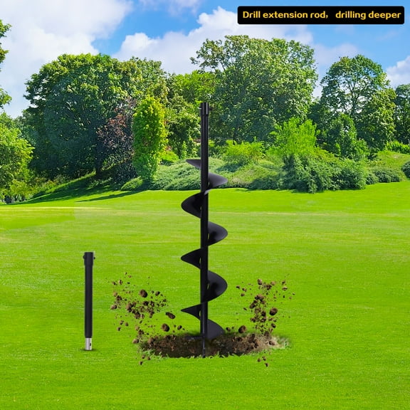 TFCFL 6" x 31" Auger Drill Bit Garden Yard Earth Auger Drill Bit Plant Flower Bulb Rapid Planter Spiral Large