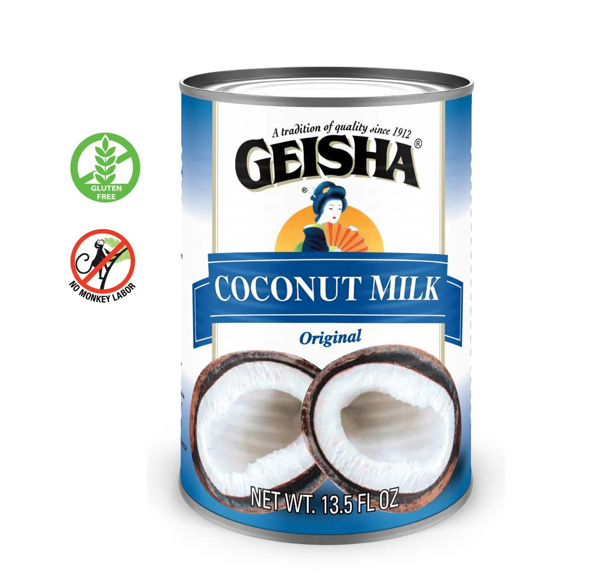 GEISHA Coconut Milk 13.5 FL OZ. (Pack of 12), Original Coconut milk | No Trans Fat － No Sugar Added － Gluten Free－Dairy Alternative Coffee Creamer－Made in Thailand