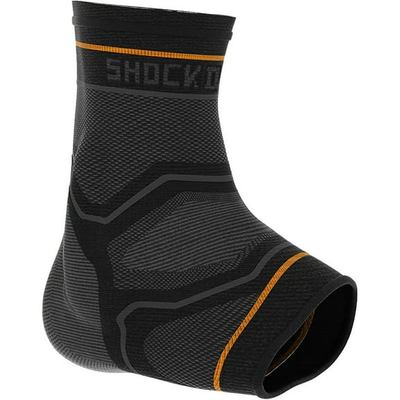 Shock Doctor Compression Knit Ankle Sleeve with Gel Support - XL - Black/Gray