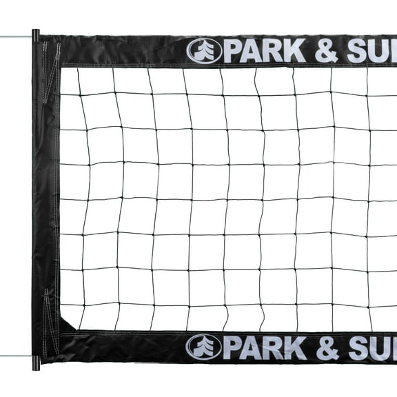 Park & Sun Sports BC-400 Black Regulation Volleyball Net – 39" x 32' Steel Cable Pro Indoor/Outdoor Net