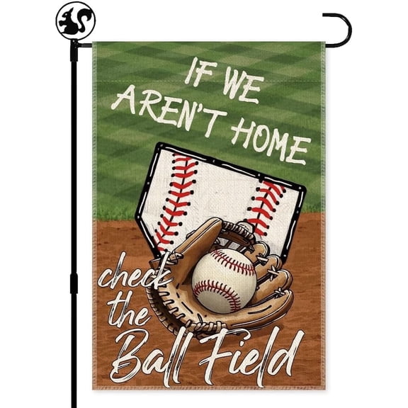 Baseball and Softball Garden Flag Double Sided Outdoor Yard Decor 12x18 Inches Funny Sports Design