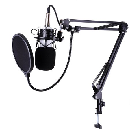 Condenser Microphone Kit Studio Recording Pro Filter Boom Arm Stand Shock Mount