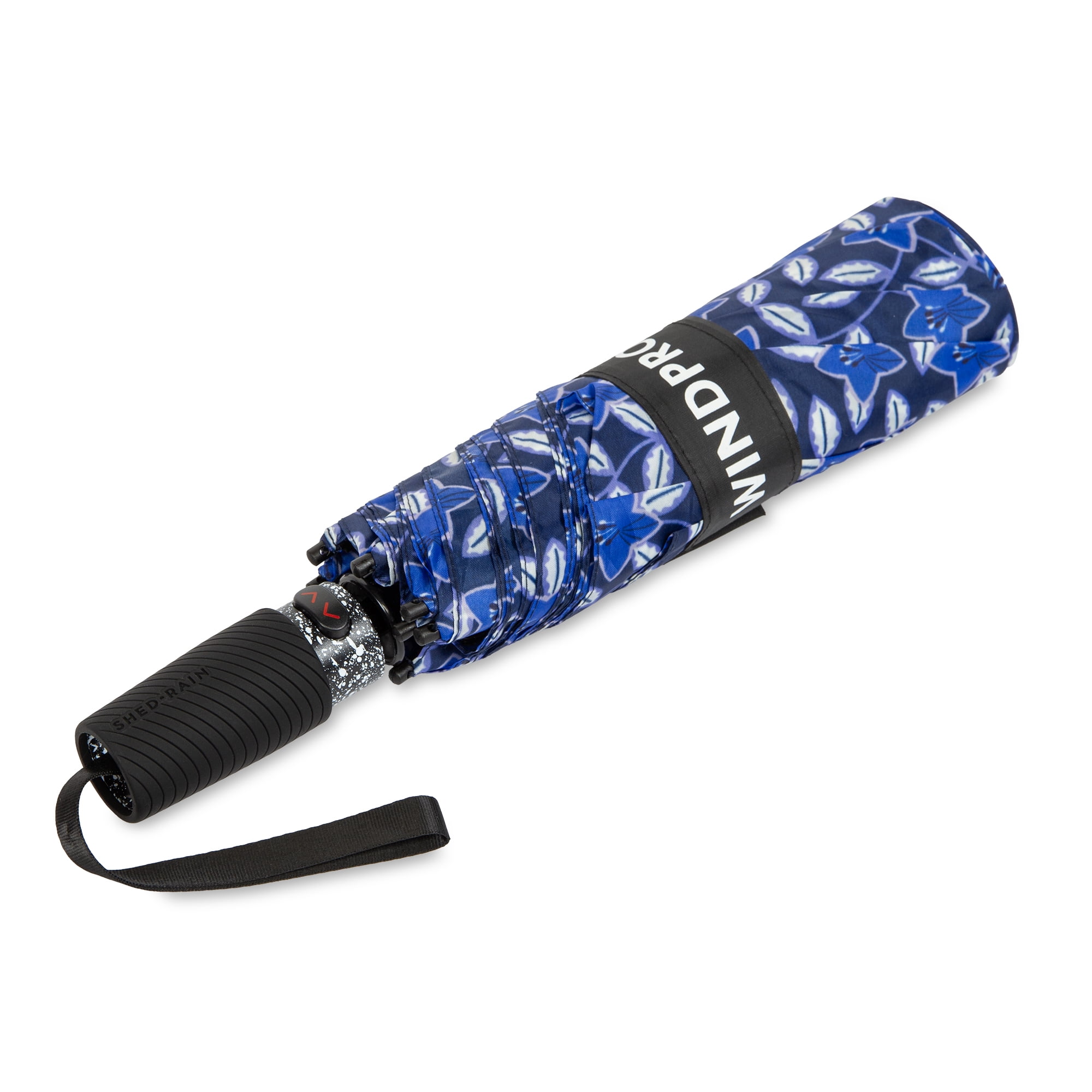 Canopi by ShedRain Windpro Vented Auto Open Auto Close 47" Printed Rain Umbrella - Blue Floral