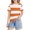 Orange, variant on Ruyang Kids Girls Striped T Shirts Round Neck Loose Fit Short Sleeve Summer Casual Lightweight Outdoor Athletic Tee Tops