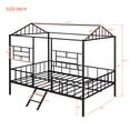 thumbnail image 6 of Bellemave Full House Bed with Rails, Metal Cabin Bed Frame with Ladder, Playhouse Bed for Teens (Full Size, Black), 6 of 10