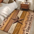 thumbnail image 4 of 3'x5' Rug for Living Room Bedroom, Western Texas Star Vintage Washable Area Rugs Non-Slip Carpet Mats, Retro Farmhouse Yellow Brown Wooden Indoor Low Pile Area Rug Runner for Kitchen, Mudroom, 4 of 8