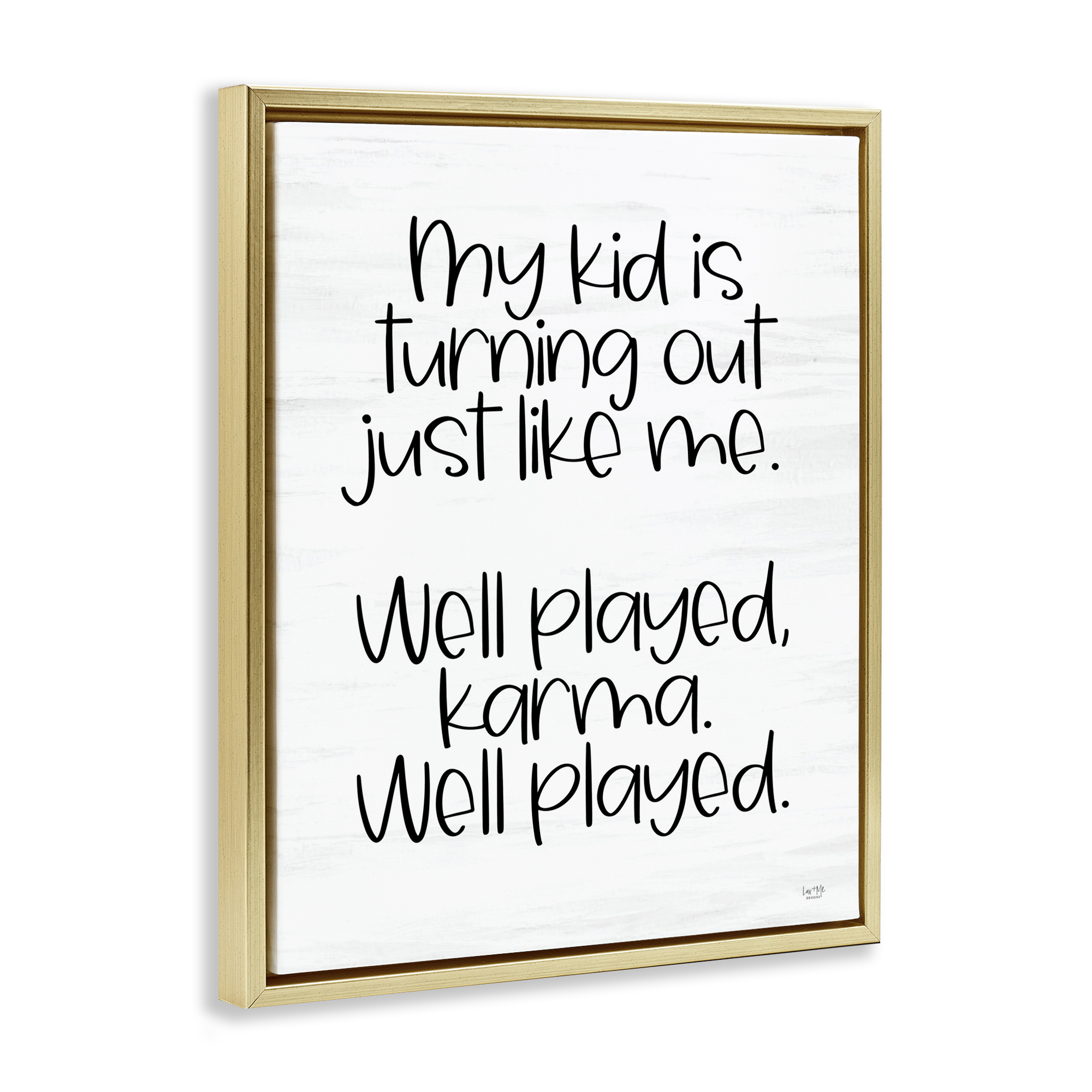 Stupell Industries Kid Karma Phrase Typography Painting Gold Floater Framed Art Print Wall Art, 25 x 31