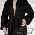 thumbnail image 5 of 100% Cotton Turkish Bathrobes, Soft Absorbent Lightweight Men Robes, Medium, Black, 5 of 9