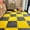 Grey+yellow, variant on Fluffy Plush Foam Mat,12 Pcs  Soft Interlocking Square Tiles with Anti-Slip Border for Playroom and Bedroom Floor Protection