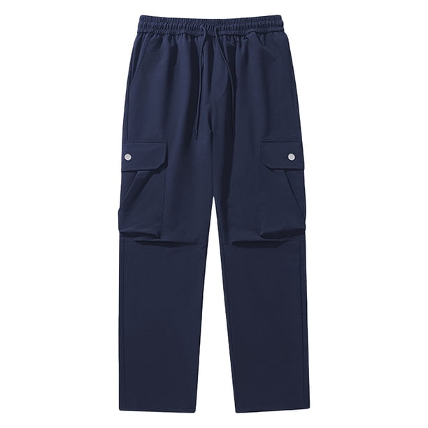 Pantalones cargo jogger para hombre - Corte ajustado - 9 puntos - Cintura ajustable - Poliéster - Deportes y actividades al aire libre