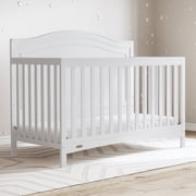 Graco Paris 4-in-1 Convertible Crib and Premium Crib & Toddler Mattress Bundle, White