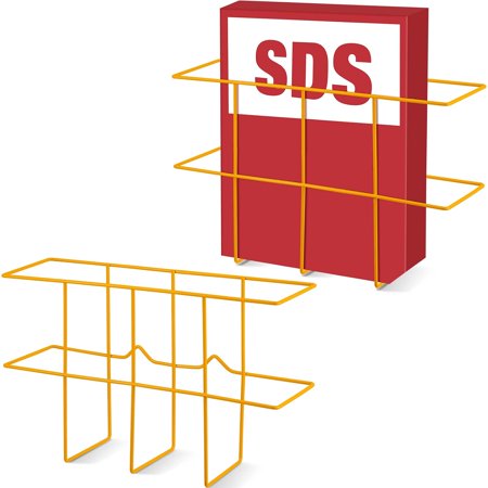 2 Packs MSDS Binder Holder Wall Mount MSDS Binder Rack Mounting Wire 3 Ring Binder Storage for File Magazine Book Sheet Organizer Safety Display Office Home, 13.78 x 8.66 x 4.33 Inch