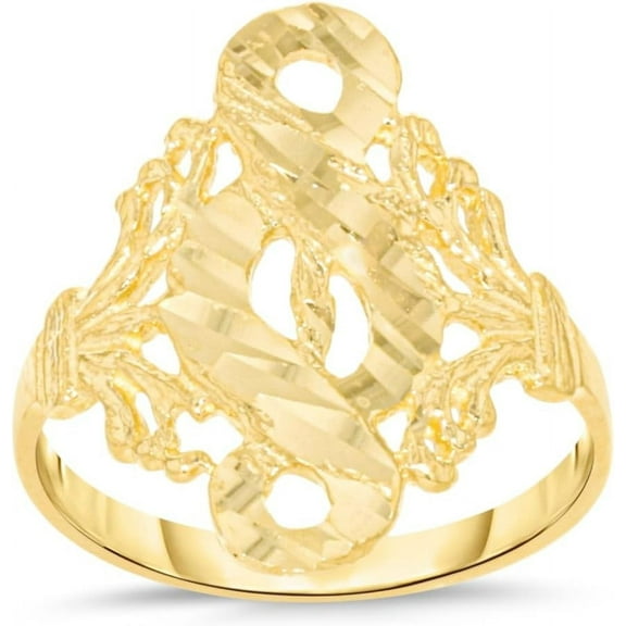 Floreo 10k Yellow Gold 18.8mm Filigree Infinity Eight 8 Openwork Filigree Ring