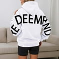 thumbnail image 7 of Tiweut Women's Hoodies Hoodies Elegant Hooded Long Sleeve Letter Print Sweatshirt Basic Sweatshirt with Hood Tops White,2XL, 7 of 7