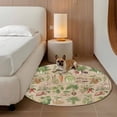 thumbnail image 2 of Rustic Vegetable Garden Round Area Rug 3.3Ft Washable Circle Rugs for Dining Room Table, Vintage Farmhouse Plants Beige Non-Slip Carpet Floor Mats Indoor Outdoor Carpet Runner Aesthetic Home Decor, 2 of 8