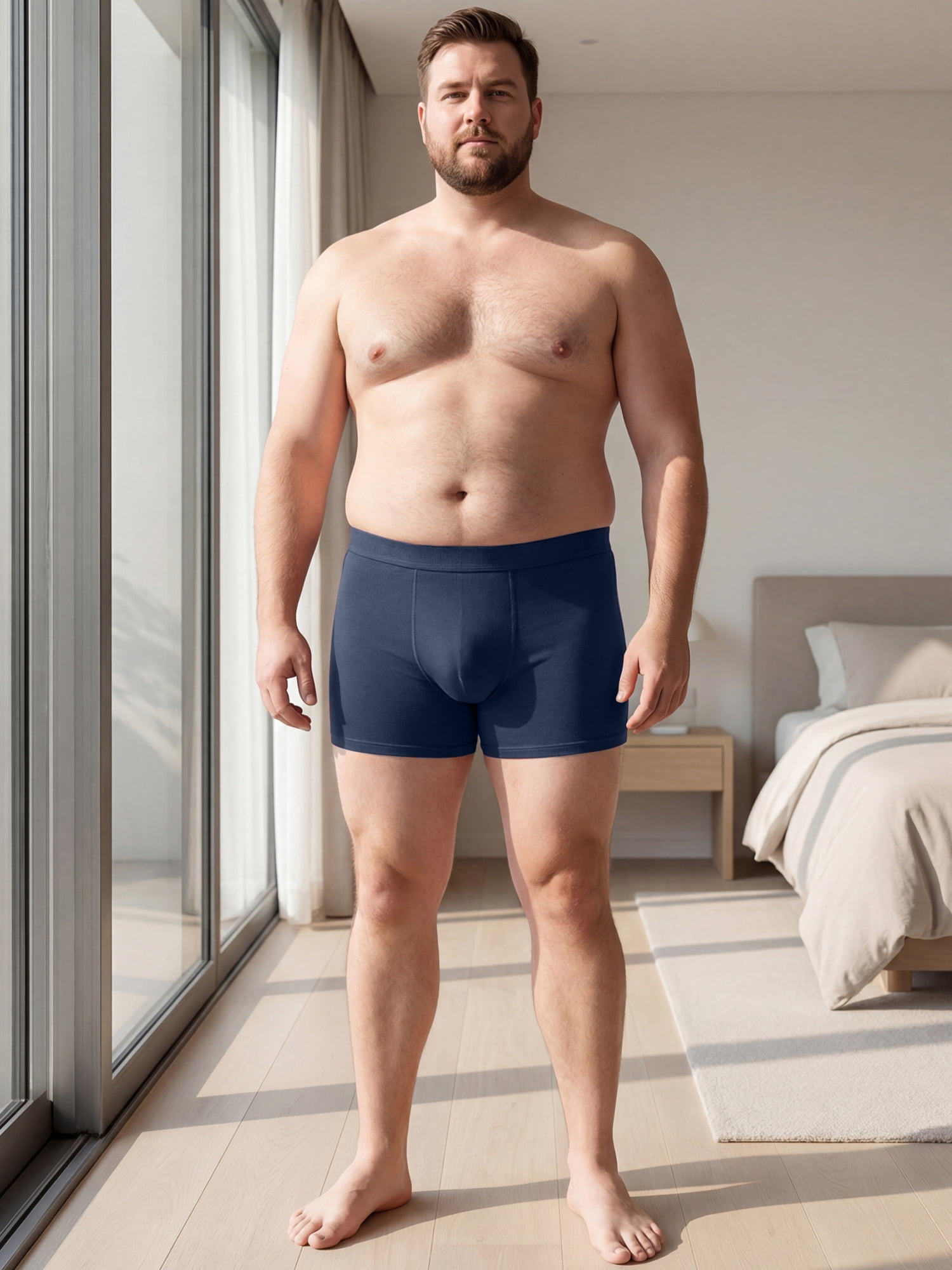 DARING DIVA Men's Big Tall Stretch Waistband Mid-Waisted Underwear XL Navy Blue