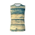 thumbnail image 6 of Lsque Retro Wooden Print Men's Cotton Blend Sleeveless Muscle Shirts (S-3XL)- Moisture Wicking, Odor Protection, UPF 30+,XX-Large, 6 of 8
