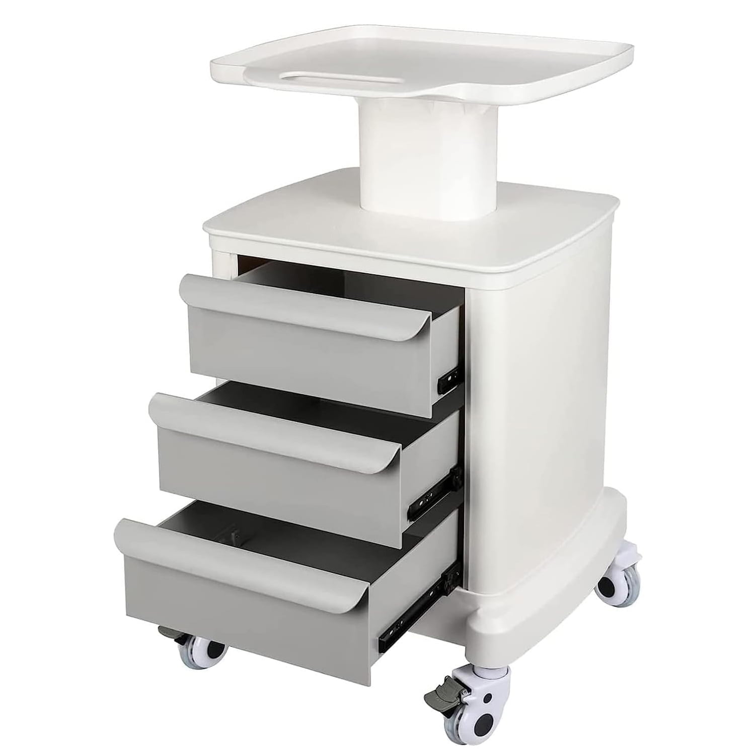 Joreek Mobile Ultrasound Cart with Wheels Medical Cart with 3 Drawers Ultrasound Imaging Scanner Vehicle Rolling Utility for Hospital Office Salon