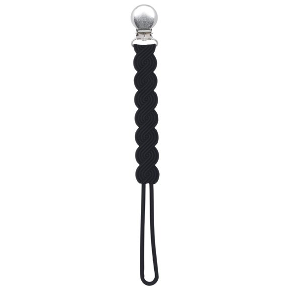 Waverly Black All Silicone One Piece Pacifier Clip
