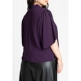 thumbnail image 2 of ELOQUII Women's Plus Size Bow Blouse With Flutter Sleeve, 2 of 6