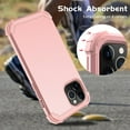 thumbnail image 4 of iPhone 12 Pro Case with Tempered Glass Screen Protector , Dteck Heavy Dual Layer Full Protection Rugged Shockproof Case Hard PC Protective Back Cover For Apple iPhone 12 Pro 6.1 inch, Rosegold, 4 of 6