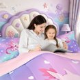 thumbnail image 5 of Manfei Amphibian Print 7pcs Queen Bedding,Pastel Axolotl Bedding Comforter Set Queen,Pink Reversible, 5 of 6