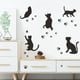 thumbnail image 5 of Un juego de pegatinas de pared extraíbles con huellas de gatos y gatos negros, decoración de pared para sala de estar, dormitorio, pasillo, nevera JAMW Sencillez, 5 of 5
