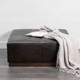 thumbnail image 5 of Black Leather Ottoman with Metal Base, 5 of 5