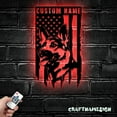 thumbnail image 3 of Craftnamesign Custom German Shepherd US Flag Metal Sign LED Light, Custom German Shepherd Name Sign, 3 of 5