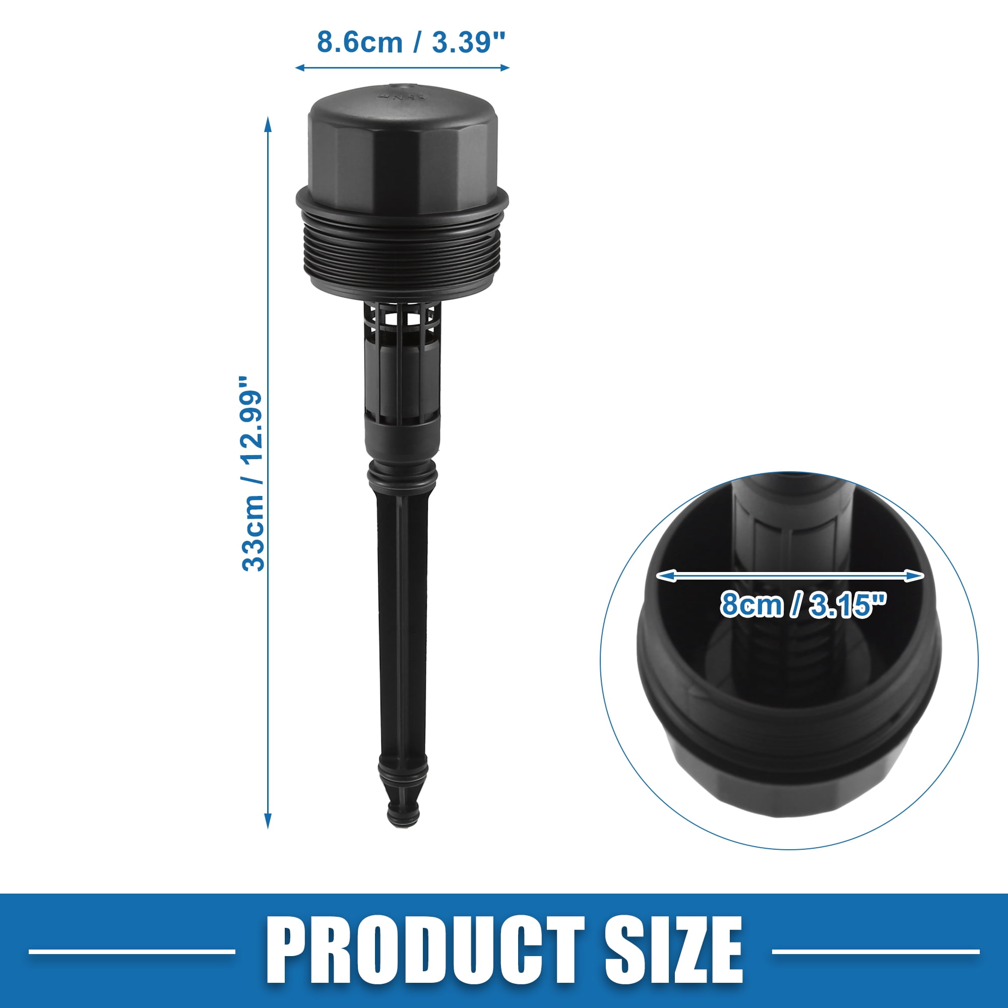 1 Set Engine Oil Filter Housing Cover Cap A1121800710 for Mercedes-Benz C240 2001-2005 Plastic Black