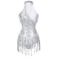 thumbnail image 3 of Haitryli Women Adult Latin Dance Dress Tassel Competition Suit Tassel Stage Tango Competition Costume Silver S, 3 of 7