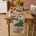 thumbnail image 2 of Beige Woode Christmas Table Runner 120 Inches Long Farmhouse Dress Scarves, Xmas Tree Gingerbread Snowman Winter Dining Tablerunner for Coffee Table/Kitchen Island/Party Décor, 13" x 120", 2 of 8
