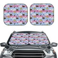 thumbnail image 2 of Kll Bees And Daisies Striped Windshield Sun Shade 2-Piece Foldable Car Front Window Sunshade For Most Sedans Suv Truck- Large, 2 of 7